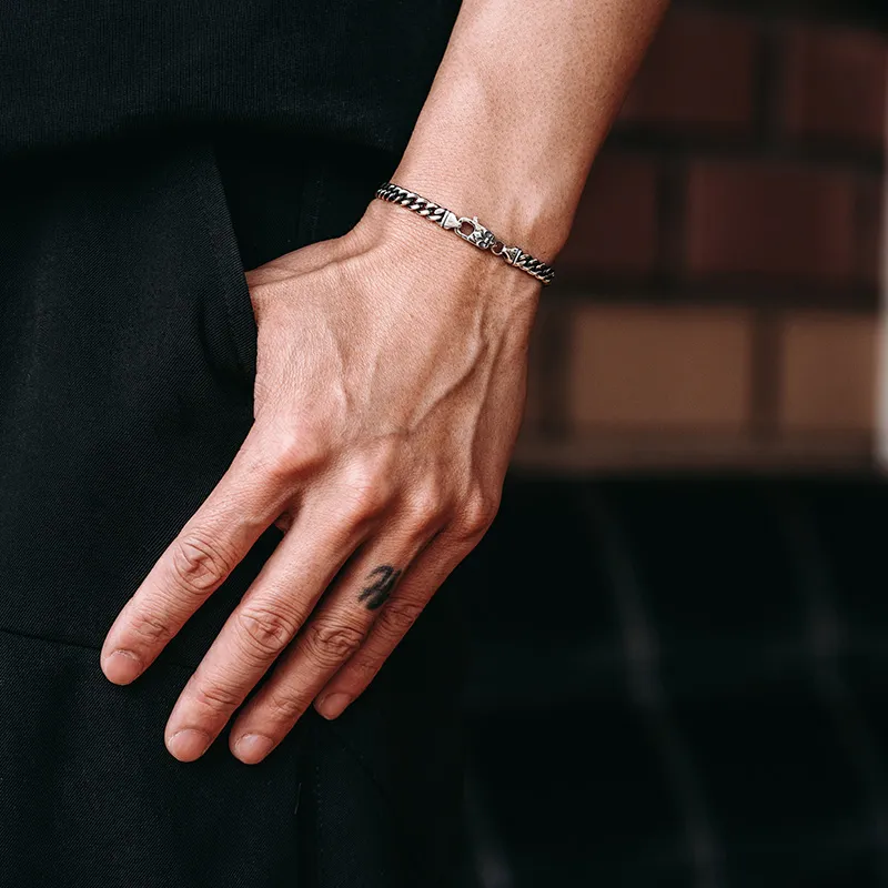 MYSH S925 Silver Bracelets Men's-5