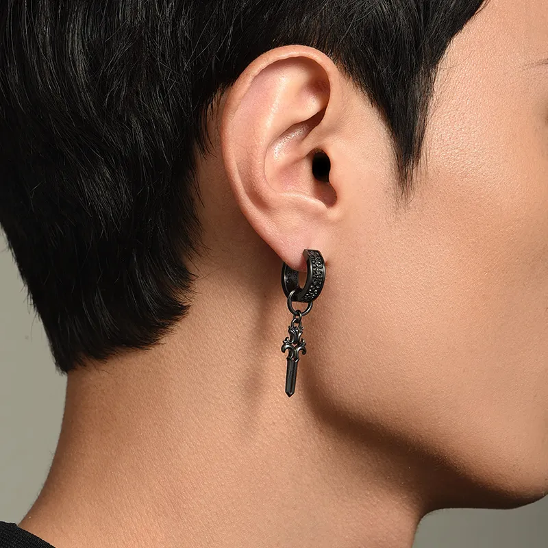 MYSH 925 Sterling Silver Earrings Men's-9