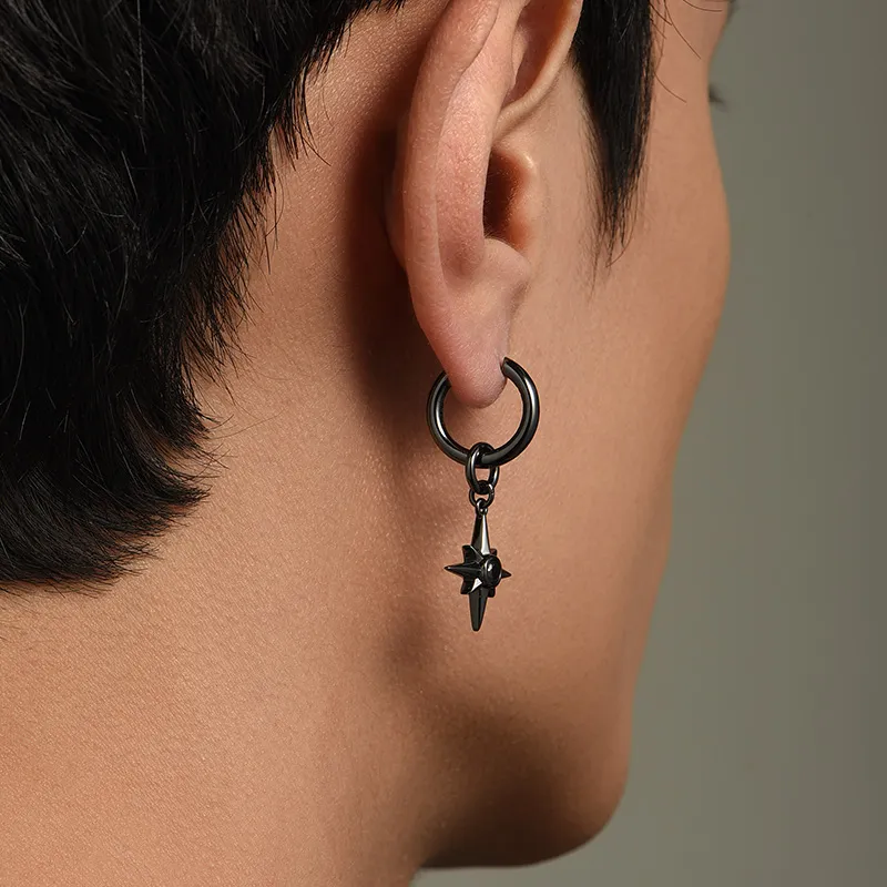 MYSH 925 Sterling Silver Earrings Men's-8
