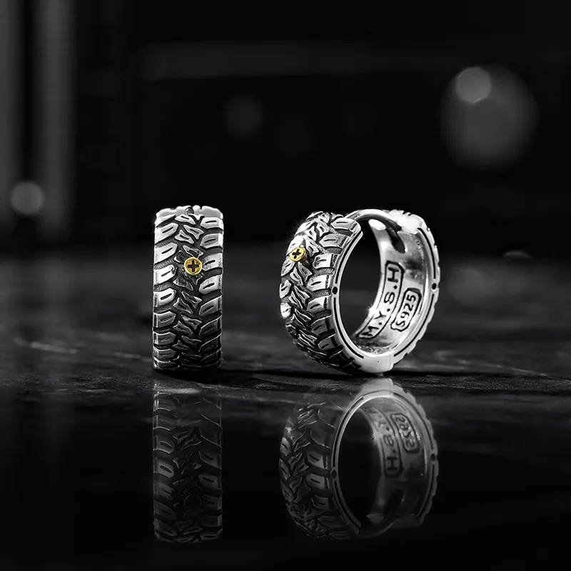 MYSH 925 Sterling Silver Earrings Men's-10