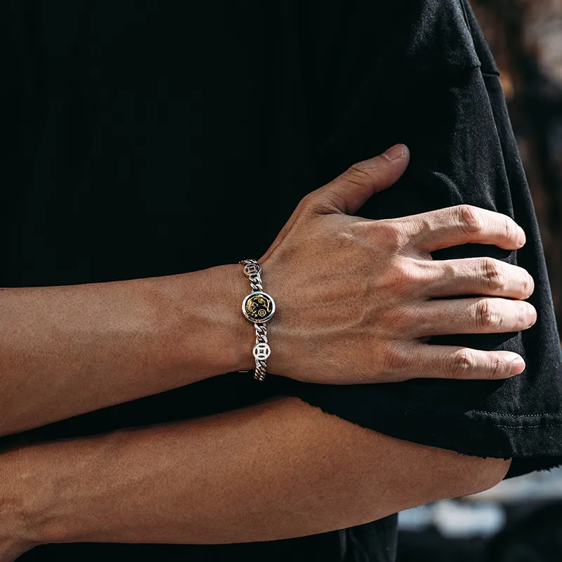 MYSH 925 Sterling Silver Bracelets Men's-4
