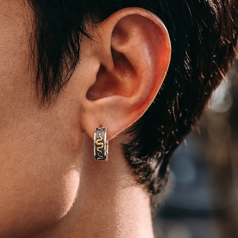 MYSH 925 Sterling Silver Earrings Men's-4