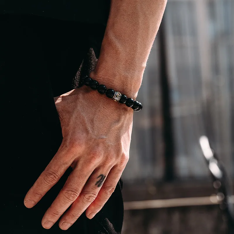 MYSH Natural Obsidian Bracelets Men's-5