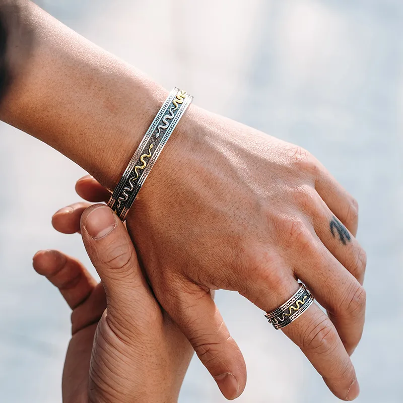 MYSH 925 Sterling Silver Bangles Men's-5