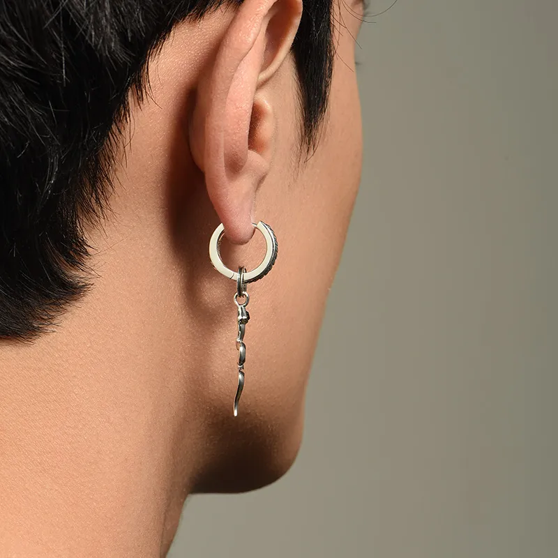 MYSH 925 Sterling Silver Earrings Men's-11