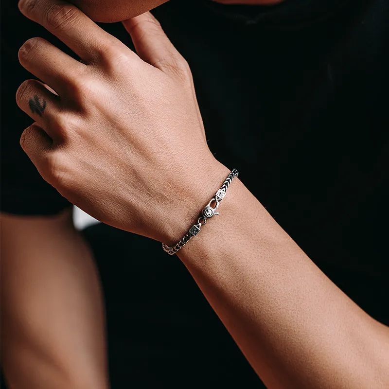 MYSH S925 Silver Bracelets Men's-4