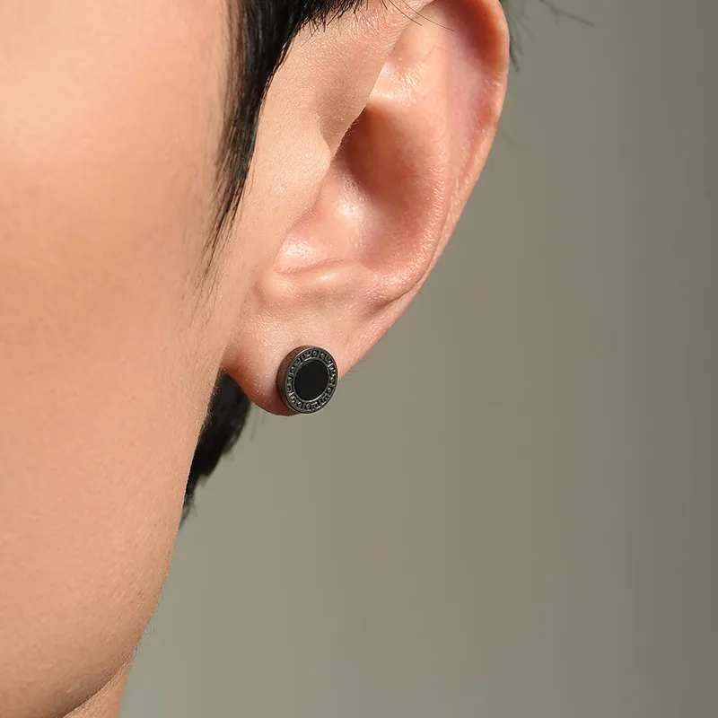 MYSH 925 Sterling Silver Stud Earrings Men's-8
