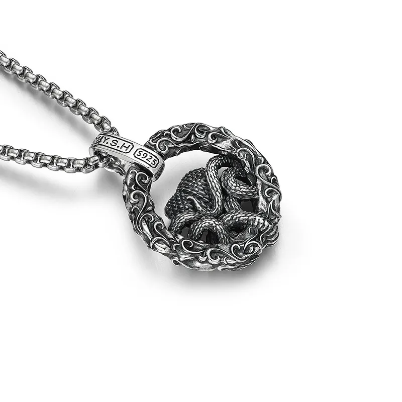 MYSH 925 Sterling Silver Necklaces Men's-10