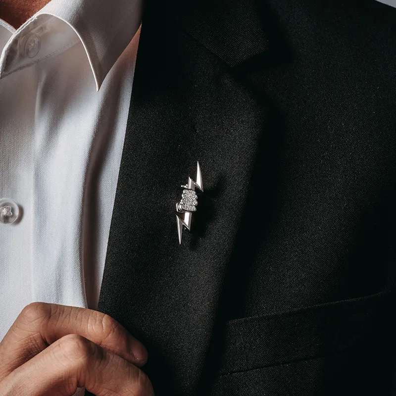 MYSH 925 Sterling Silver Men's Brooch Men's-5