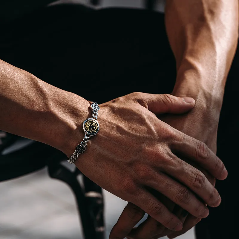 MYSH 925 Sterling Silver Bracelets Men's-3