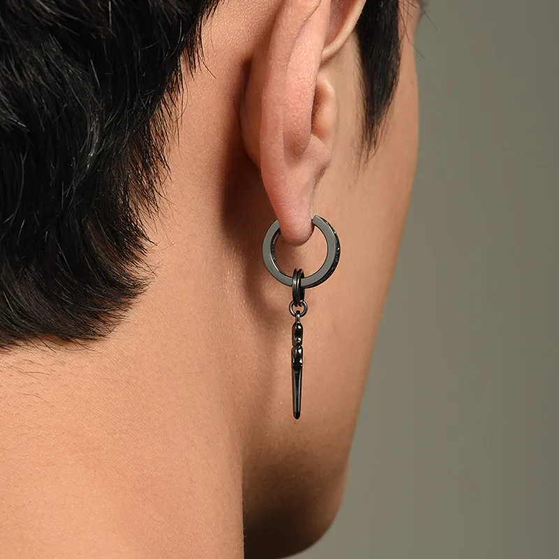 MYSH 925 Sterling Silver Earrings Men's-3
