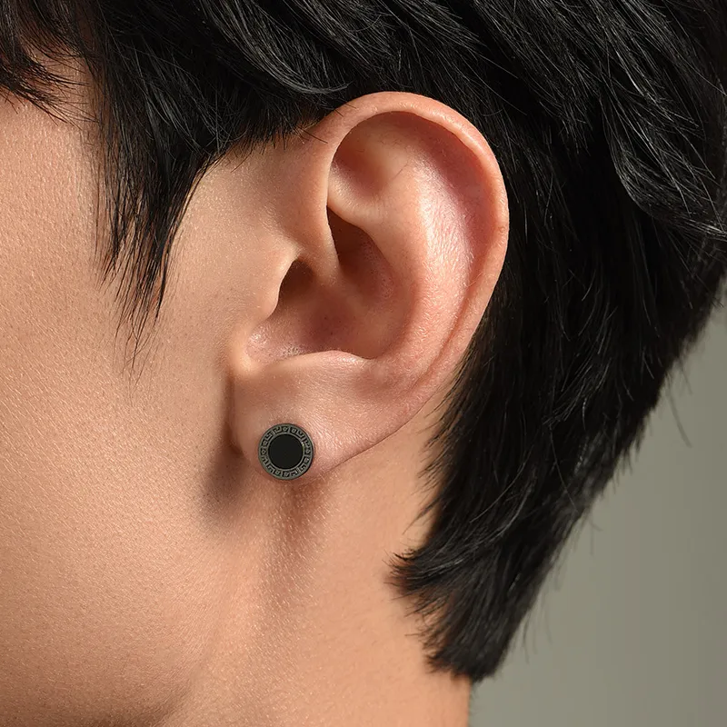 MYSH 925 Sterling Silver Stud Earrings Men's-3