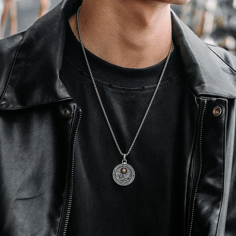 MYSH 925 Sterling Silver Necklaces Men's-16
