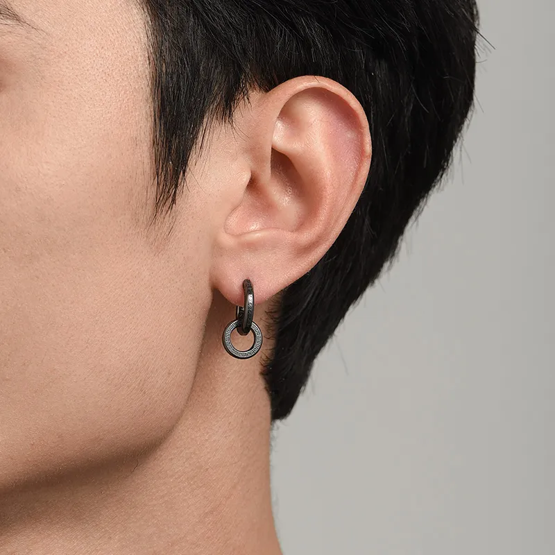 MYSH 925 Sterling Silver Earrings Men's-11