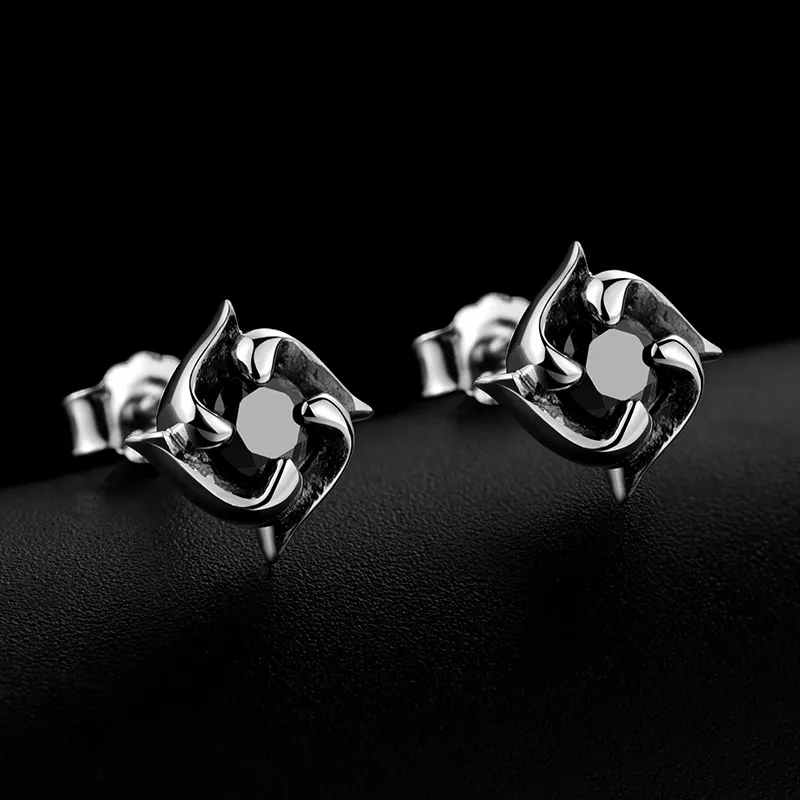 MYSH 925 Sterling Silver Stud Earrings Men's-6