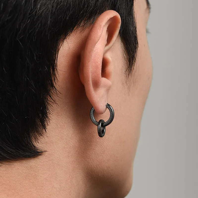 MYSH 925 Sterling Silver Earrings Men's-14
