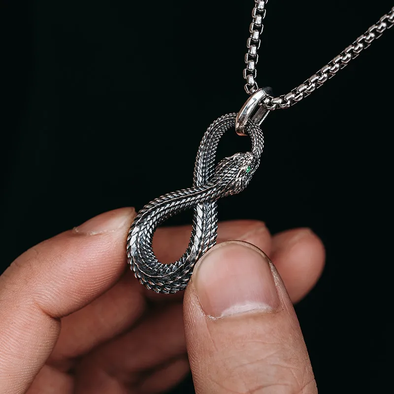 MYSH 925 Sterling Silver Necklaces Men's Black-12