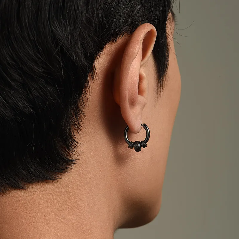 MYSH 925 Sterling Silver Earrings Men's-8