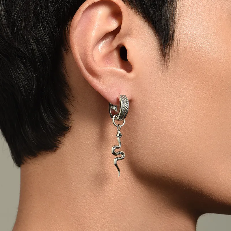 MYSH 925 Sterling Silver Earrings Men's-3