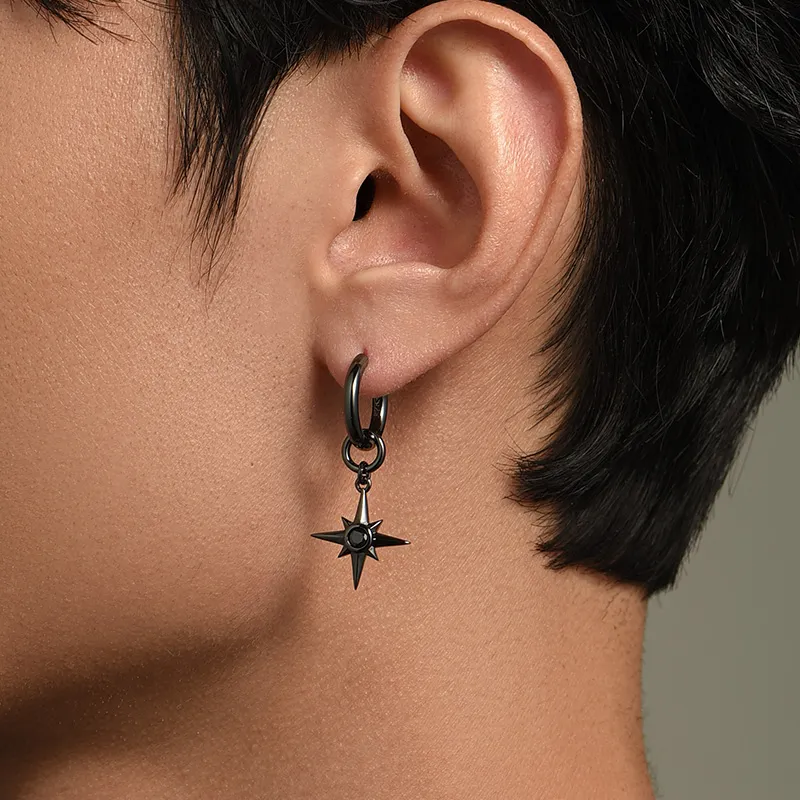 MYSH 925 Sterling Silver Earrings Men's-3