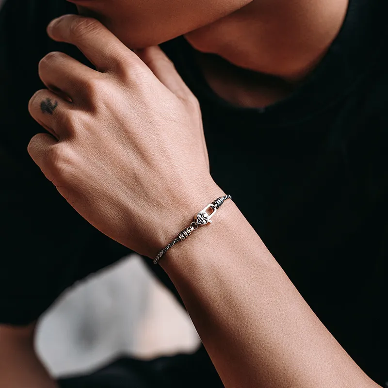 MYSH S925 Silver Bracelets Men's-4
