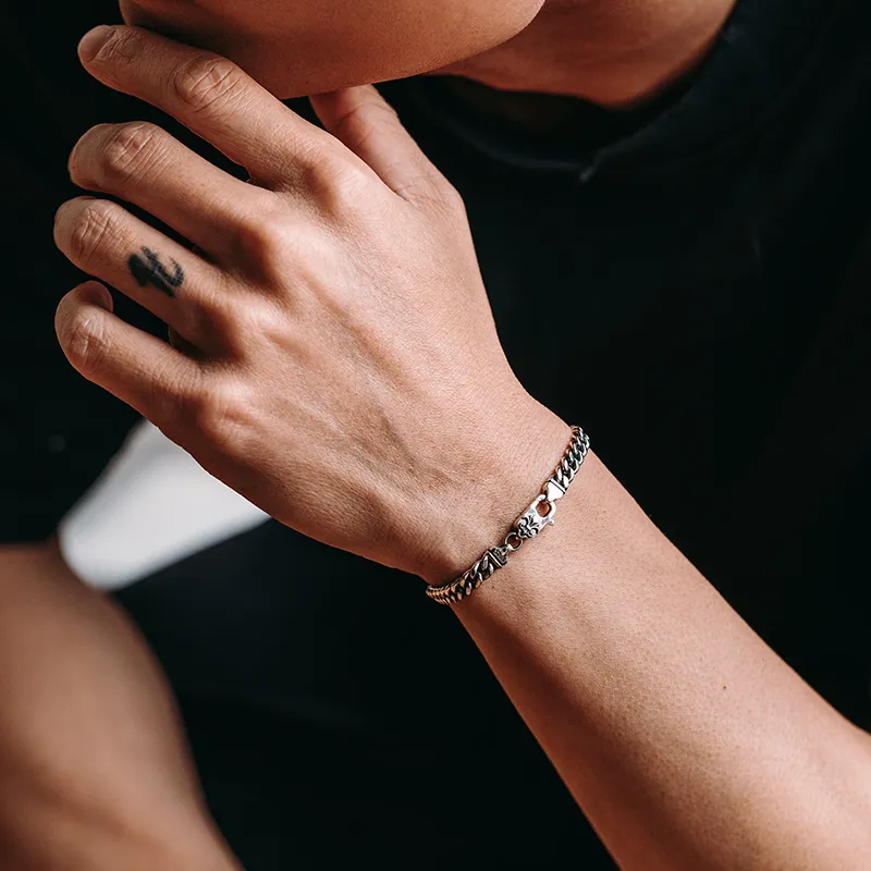 MYSH S925 Silver Bracelets Men's-4