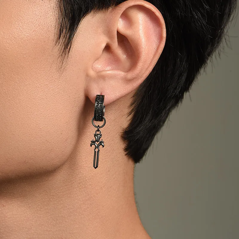 MYSH 925 Sterling Silver Earrings Men's-8