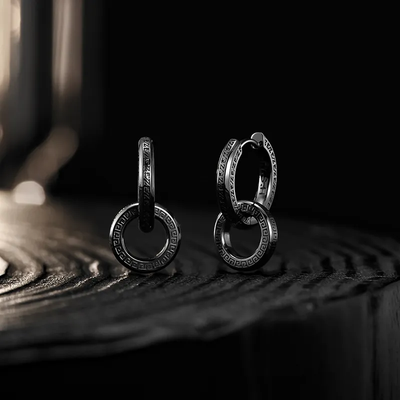 MYSH 925 Sterling Silver Earrings Men's-4