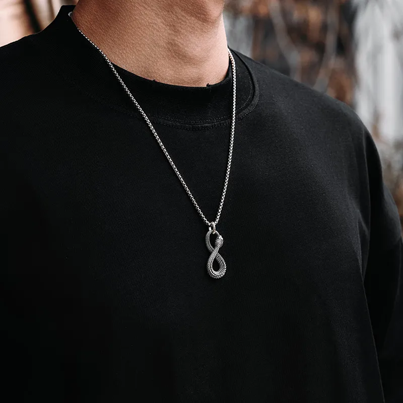 MYSH 925 Sterling Silver Necklaces Men's Black-10