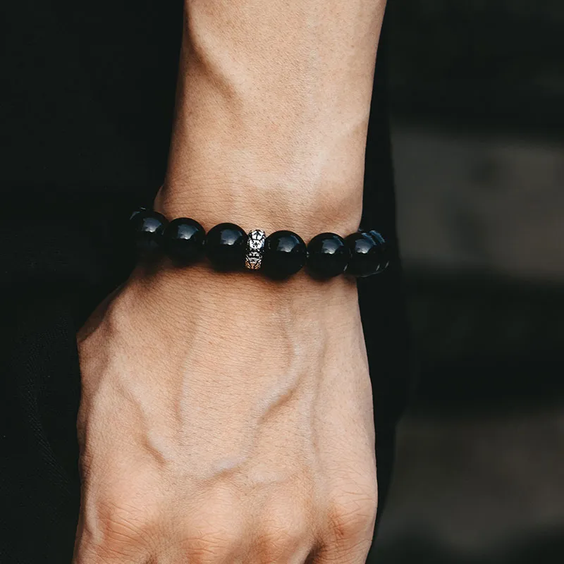 MYSH Natural Obsidian Bracelets Men's-5