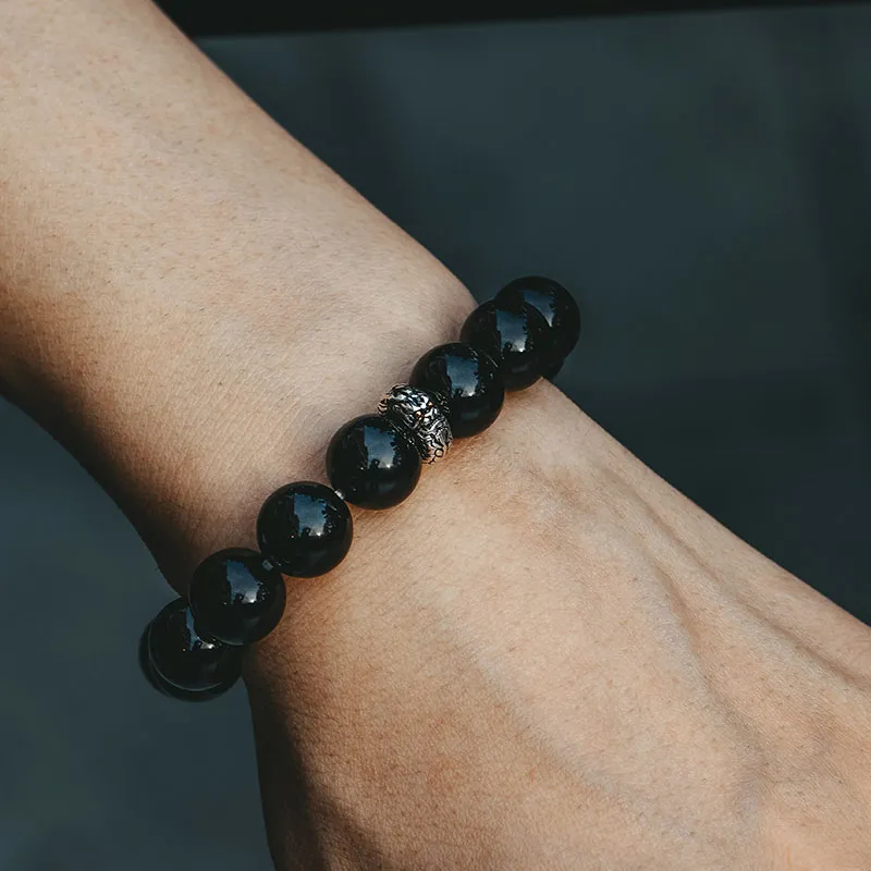 MYSH Natural Obsidian Bracelets Men's-3