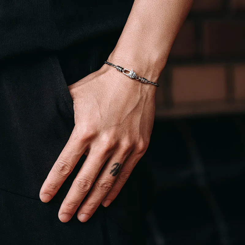 MYSH S925 Silver Bracelets Men's-5
