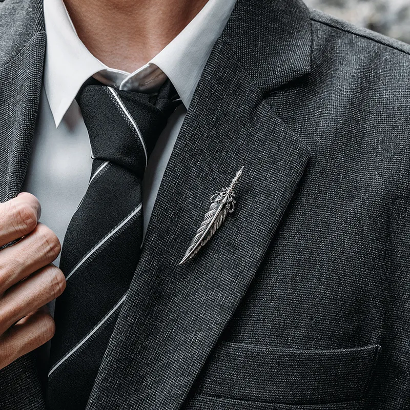 MYSH S925 Silver Brooches Men's-8