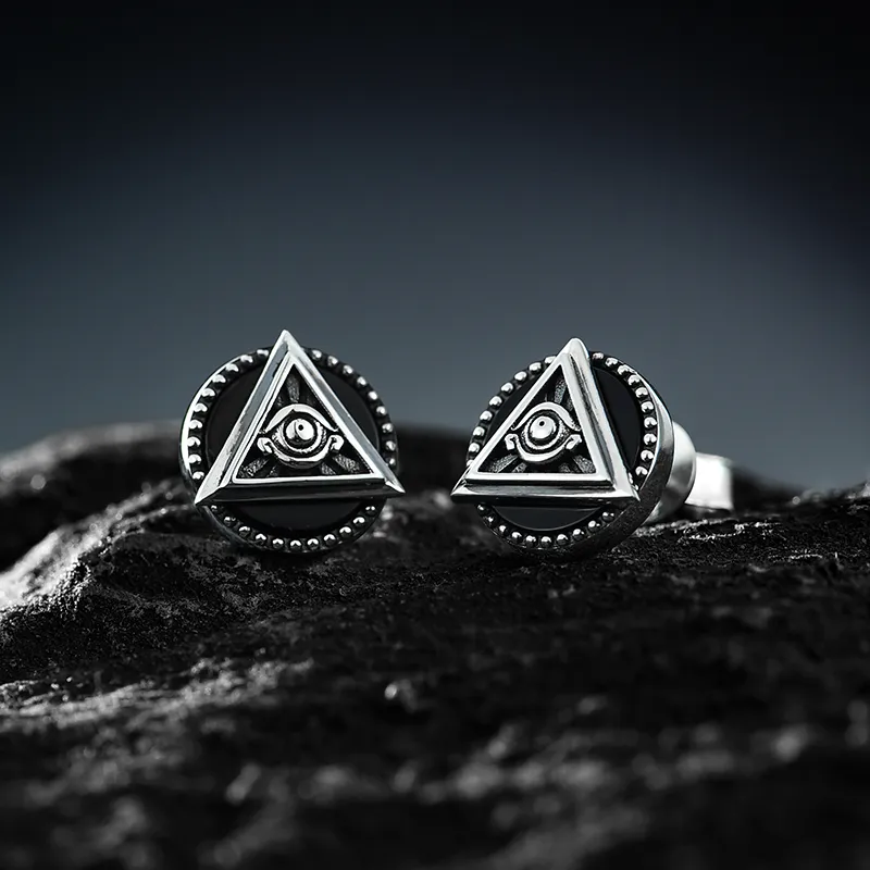 MYSH 925 Sterling Silver Stud Earrings Men's-7