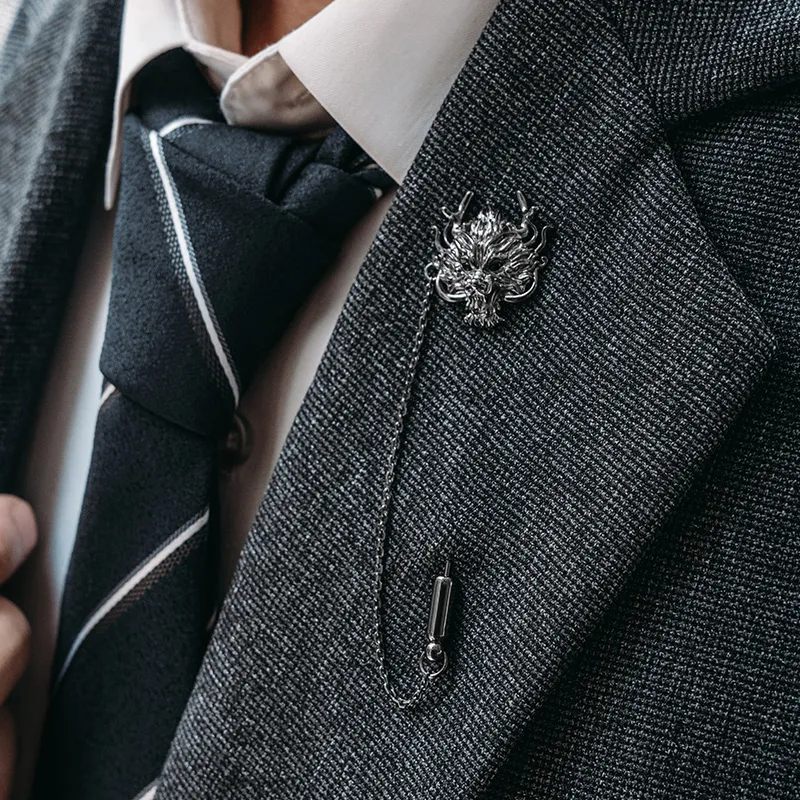 MYSH 925 Sterling Silver Brooches Men's-6
