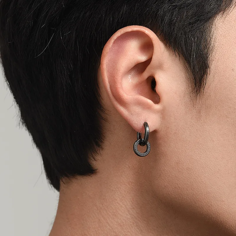 MYSH 925 Sterling Silver Earrings Men's-13