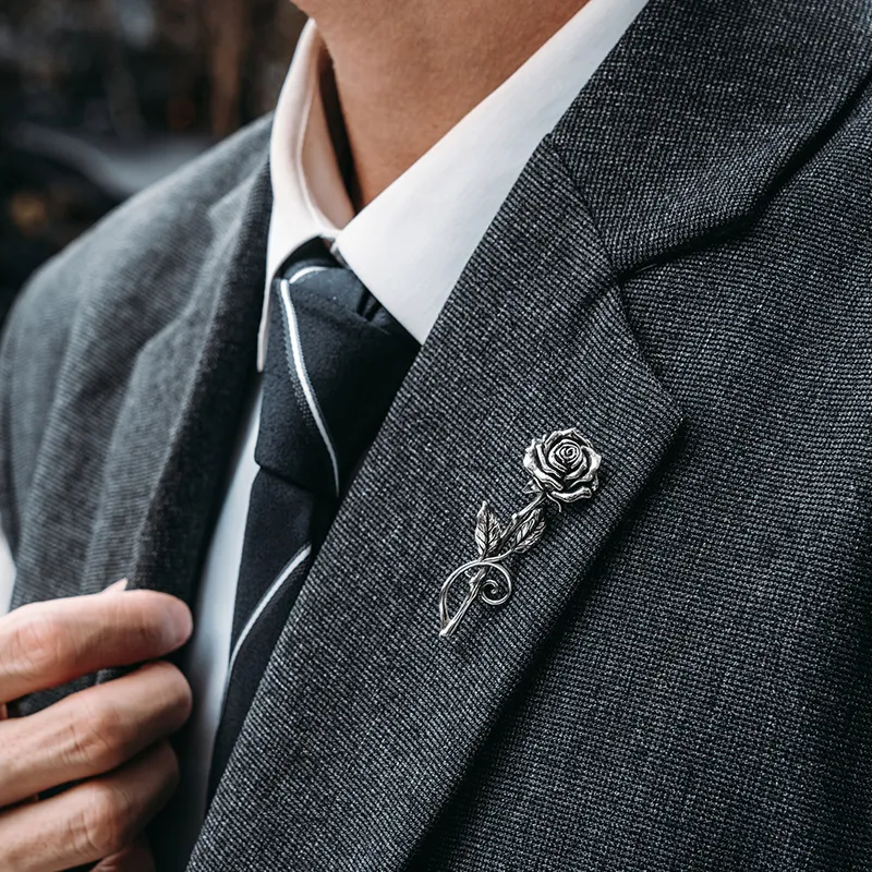 MYSH S925 Silver Brooches Men's-4