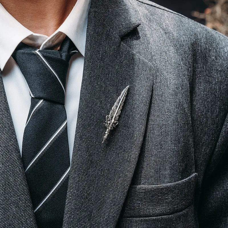 MYSH S925 Silver Brooches Men's-7