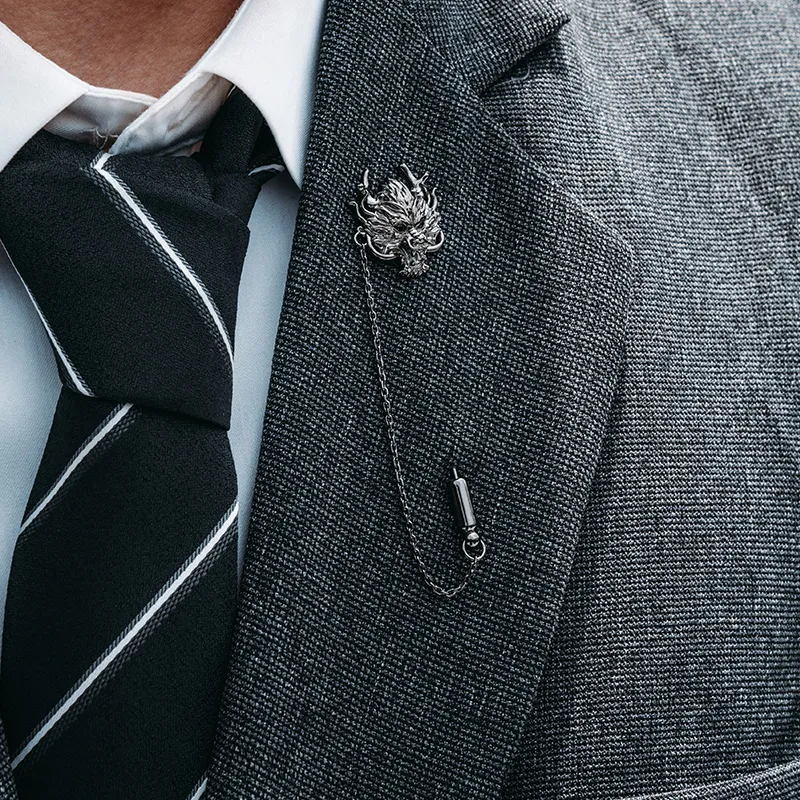 MYSH 925 Sterling Silver Brooches Men's-9
