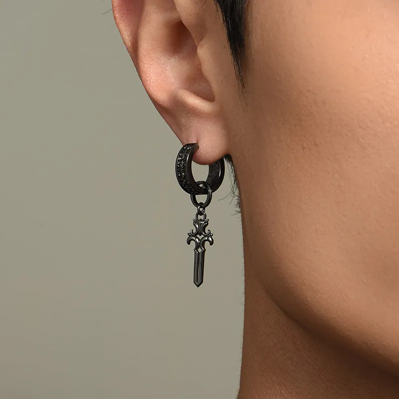 MYSH 925 Sterling Silver Earrings Men's-1