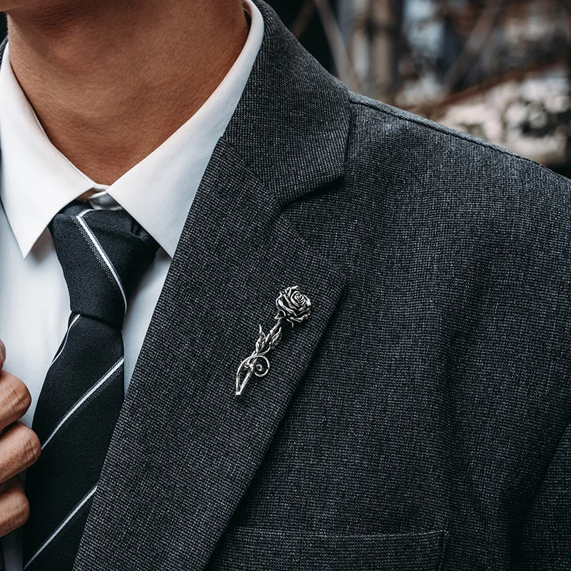 MYSH S925 Silver Brooches Men's-5