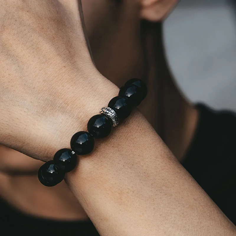 MYSH Natural Obsidian Bracelets Men's-4