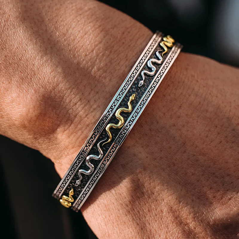 MYSH 925 Sterling Silver Bangles Men's-3