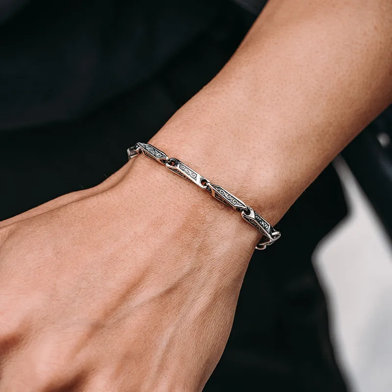 MYSH 925 Sterling Silver Bracelets Men's-4