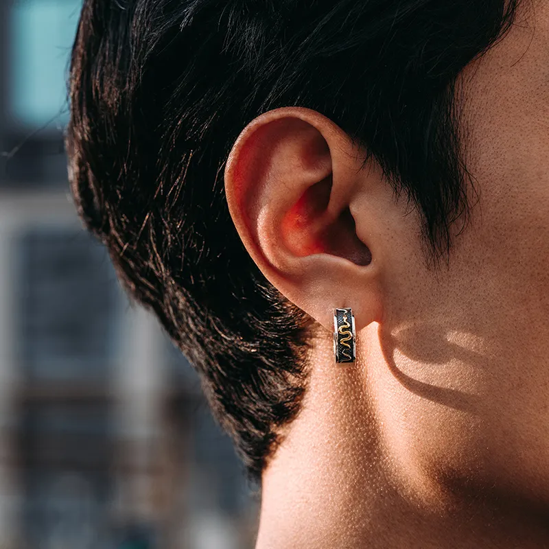 MYSH 925 Sterling Silver Earrings Men's-7