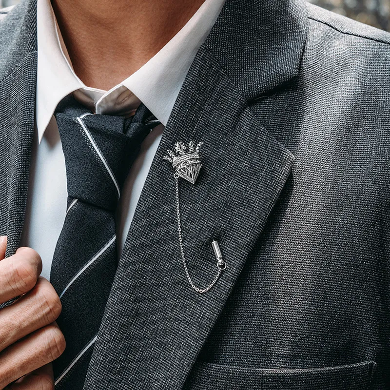 MYSH 925 Sterling Silver Brooches Men's-6