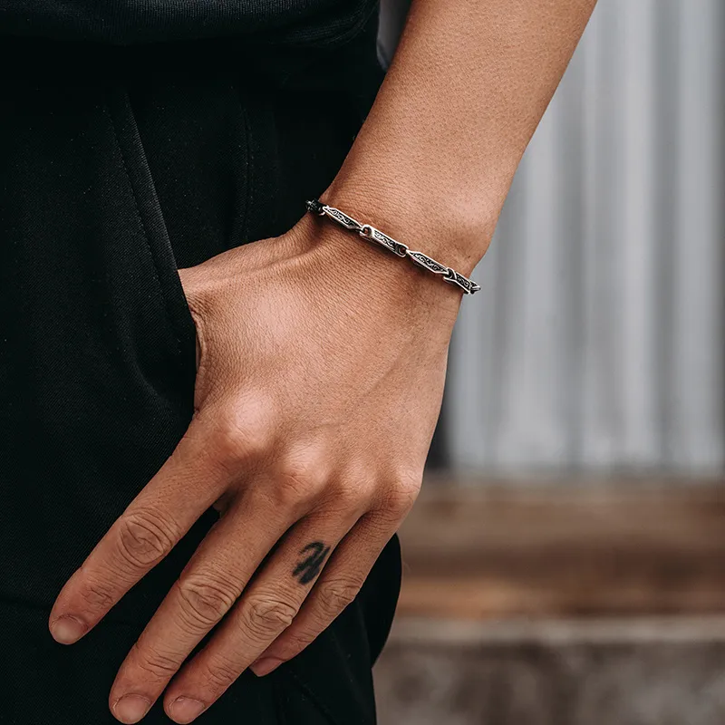 MYSH 925 Sterling Silver Bracelets Men's-5