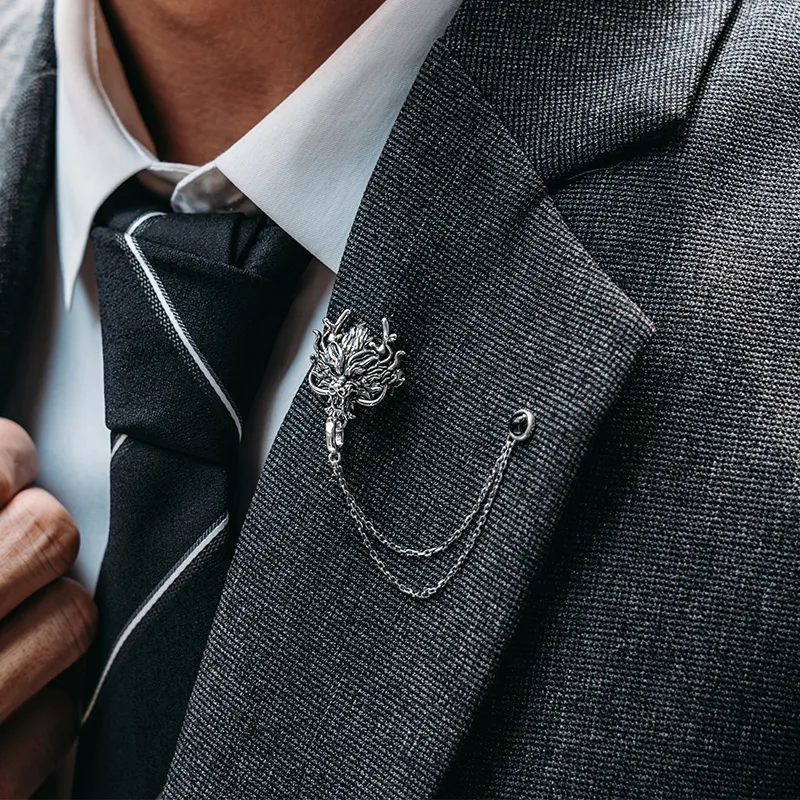 MYSH 925 Sterling Silver Brooches Men's-8