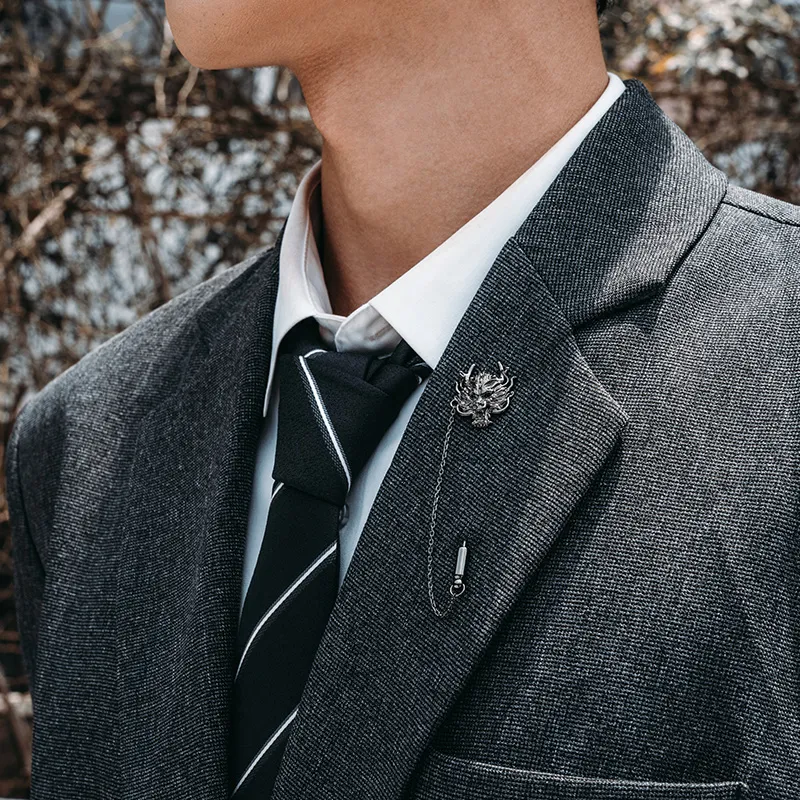 MYSH 925 Sterling Silver Brooches Men's-7