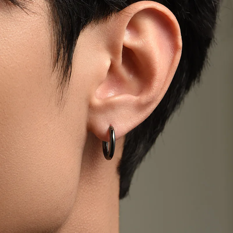 MYSH 925 Sterling Silver Earrings Men's-5